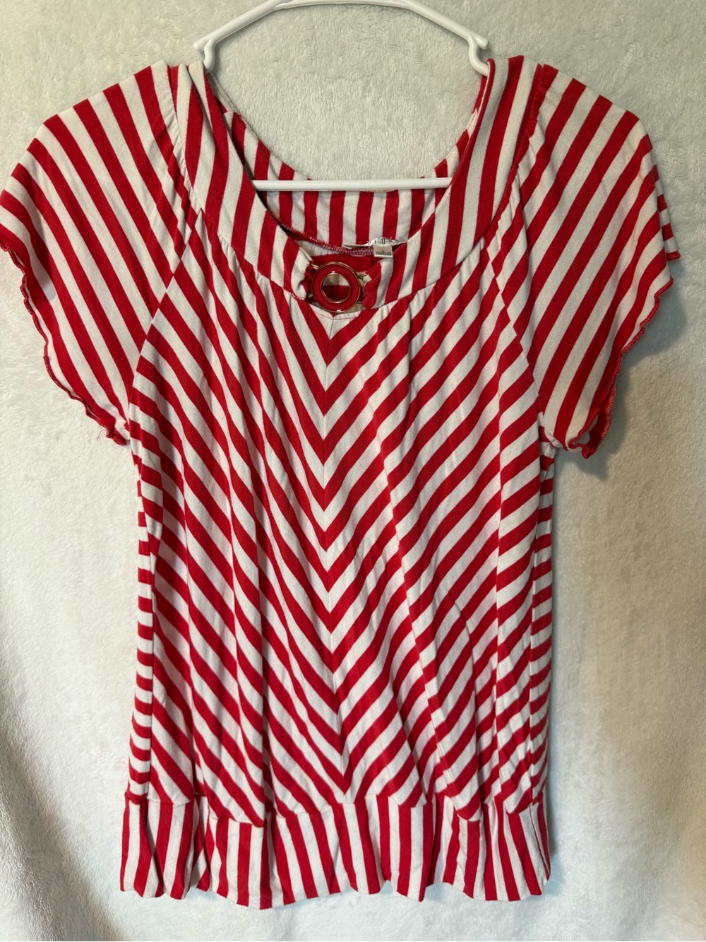 Red and White Y2K Top